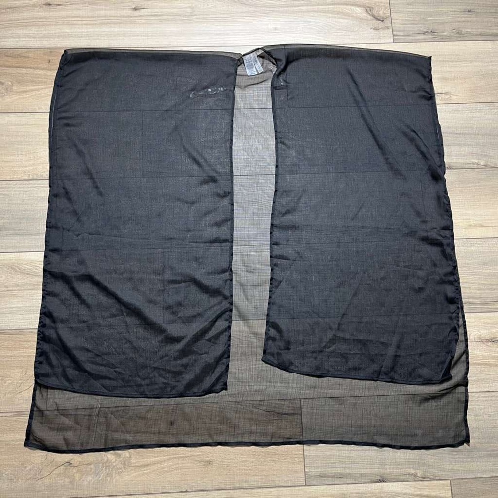 Cyn & Luca Womens Open Front Sheer‎ Chiffon Swim Coverup Kimono Black Small